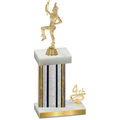 Accented Single Silver Glacier Fourth Place Majorette Trophy