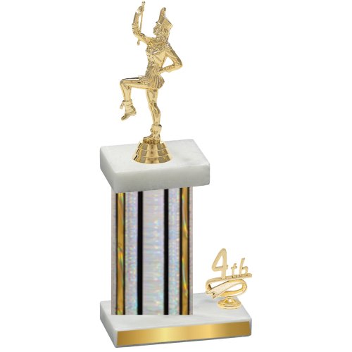 Accented Single Silver Glacier Fourth Place Majorette Trophy