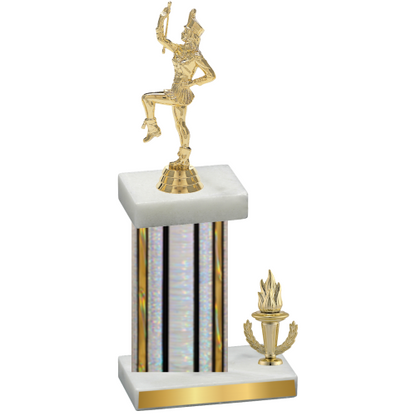 Accented Single Silver Glacier Victory Majorette Trophy