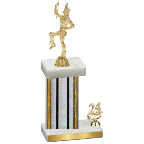 Accented Single Silver Glacier Year Majorette Trophy