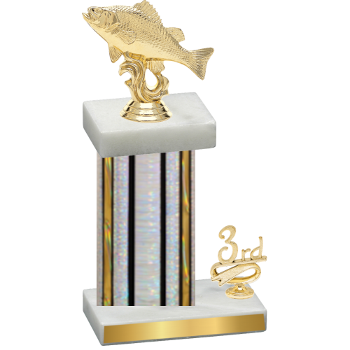 Accented Single Silver Glacier Third Place Fishing Trophy