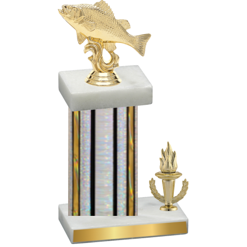 Accented Single Silver Glacier Victory Fishing Trophy