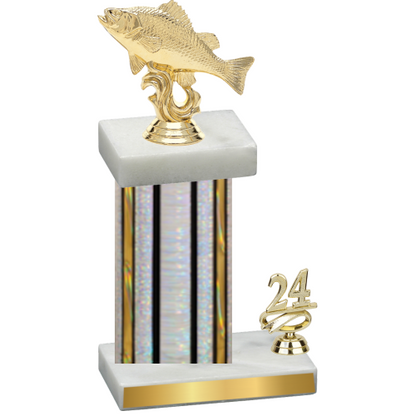 Accented Single Silver Glacier Year Fishing Trophy