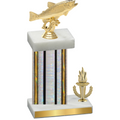 Accented Single Silver Glacier Victory Fishing Trophy