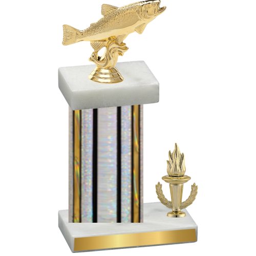 Accented Single Silver Glacier Victory Fishing Trophy
