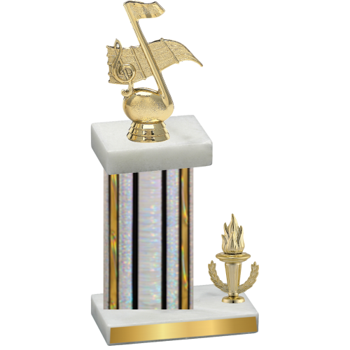 Accented Single Silver Glacier Victory Music Trophy