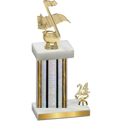 Accented Single Silver Glacier Year Music Trophy