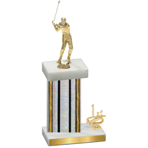 Accented Single Silver Glacier First Place Golf Trophy