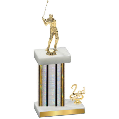 Accented Single Silver Glacier Second Place Golf Trophy
