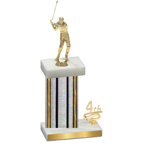 Accented Single Silver Glacier Fourth Place Golf Trophy