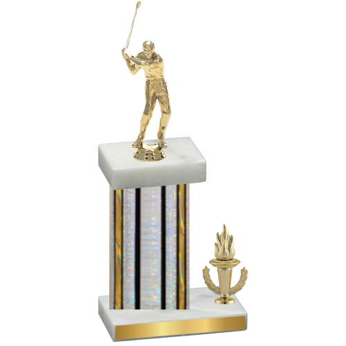 Accented Single Silver Glacier Victory Golf Trophy