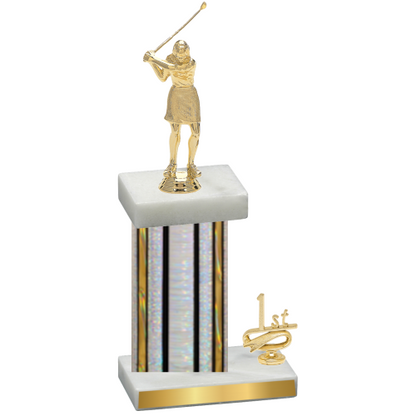 Accented Single Silver Glacier First Place Golf Trophy