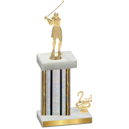 Accented Single Silver Glacier Second Place Golf Trophy