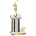 Accented Single Silver Glacier Fourth Place Golf Trophy