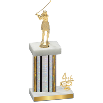 Accented Single Silver Glacier Fourth Place Golf Trophy