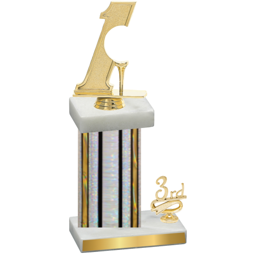 Accented Single Silver Glacier Third Place Golf Trophy