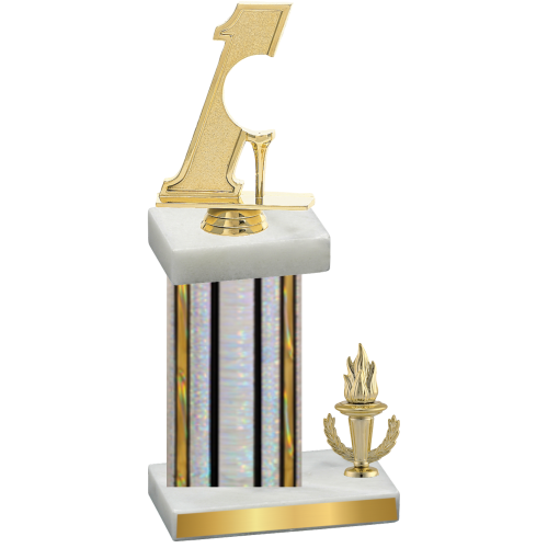 Accented Single Silver Glacier Victory Golf Trophy