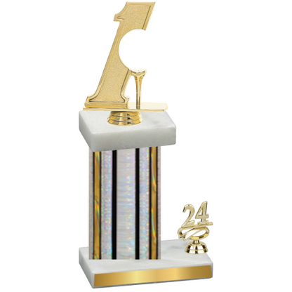 Accented Single Silver Glacier Year Golf Trophy