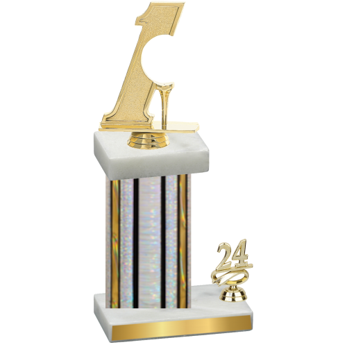 Accented Single Silver Glacier Year Golf Trophy