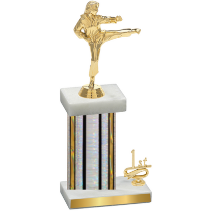 Accented Single Silver Glacier First Place Karate Trophy