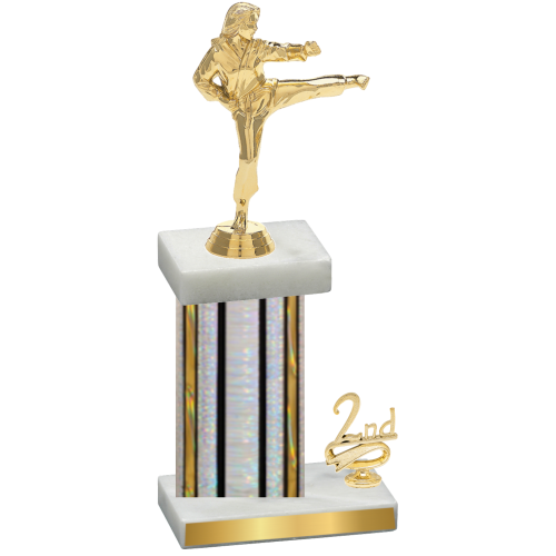 Accented Single Silver Glacier Second Place Karate Trophy
