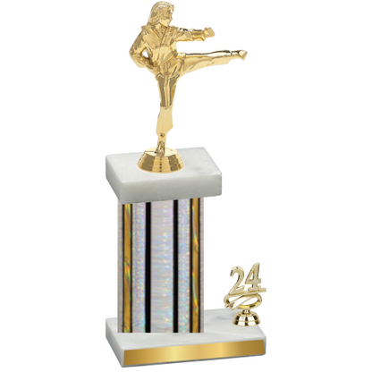 Accented Single Silver Glacier Year Karate Trophy