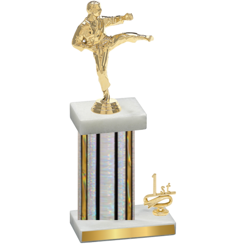 Accented Single Silver Glacier First Place Karate Trophy