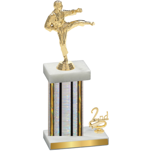 Accented Single Silver Glacier Second Place Karate Trophy