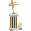 Accented Single Silver Glacier Fourth Place Karate Trophy
