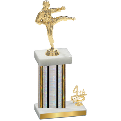 Accented Single Silver Glacier Fourth Place Karate Trophy