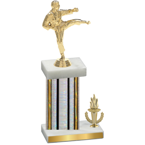 Accented Single Silver Glacier Victory Karate Trophy