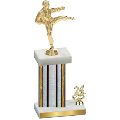 Accented Single Silver Glacier Year Karate Trophy