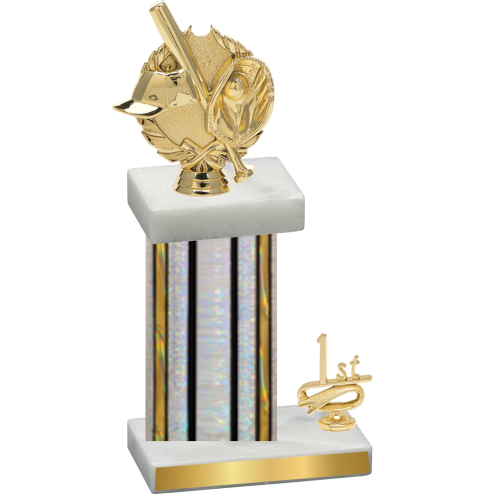 Accented Single Silver Glacier First Place Baseball Trophy