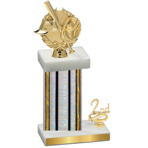 Accented Single Silver Glacier Second Place Baseball Trophy