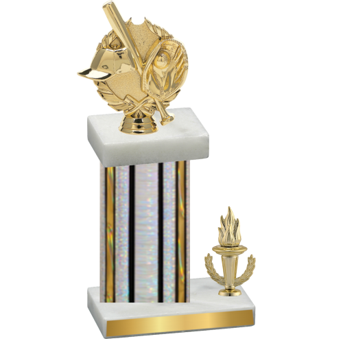 Accented Single Silver Glacier Victory Baseball Trophy