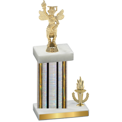 Accented Single Silver Glacier Victory Academics Trophy