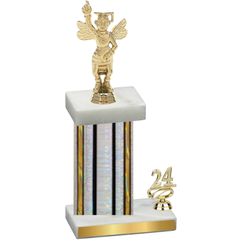 Accented Single Silver Glacier Year Academics Trophy