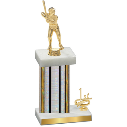 Accented Single Silver Glacier First Place Baseball Trophy