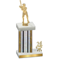 Accented Single Silver Glacier Year Baseball Trophy