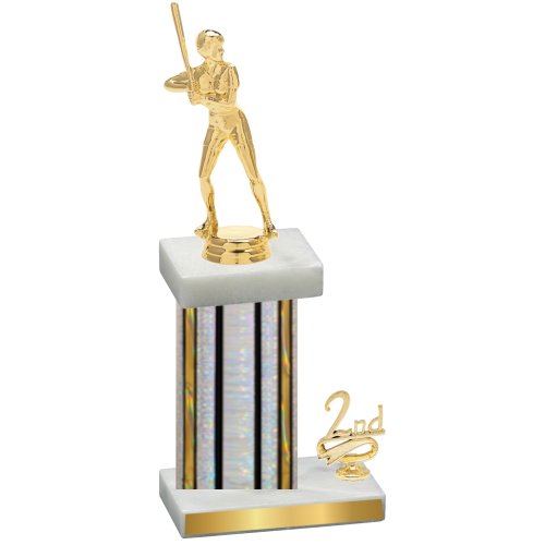 Accented Single Silver Glacier Second Place Softball Trophy