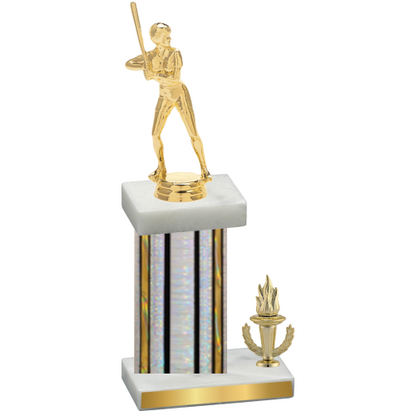 Accented Single Silver Glacier Victory Softball Trophy