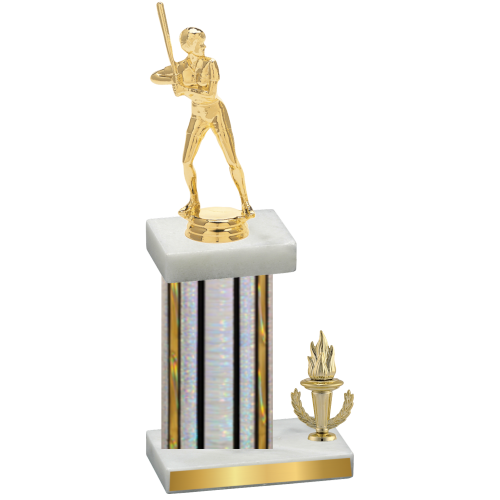 Accented Single Silver Glacier Victory Softball Trophy