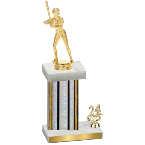 Accented Single Silver Glacier Year Softball Trophy