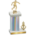 Accented Single Silver Carbon Fiber Victory Soccer Trophy