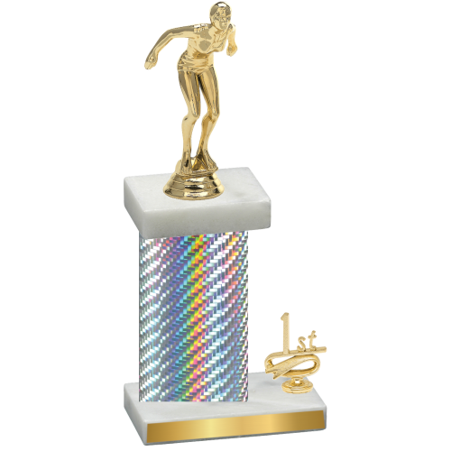 Accented Single Silver Carbon Fiber First Place Tennis Trophy