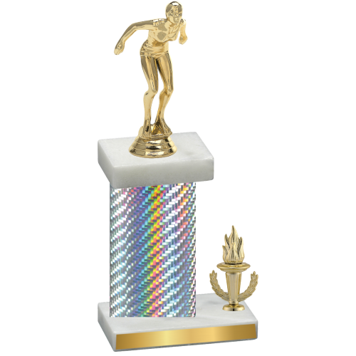 Accented Single Silver Carbon Fiber Victory Tennis Trophy