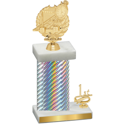 Accented Single Silver Carbon Fiber First Place Swimming Trophy