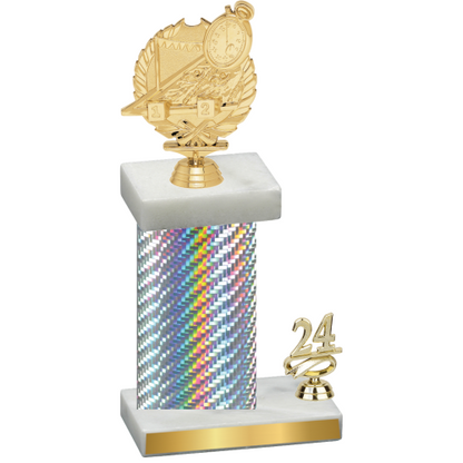 Accented Single Silver Carbon Fiber Year Swimming Trophy