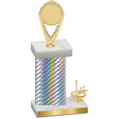 Accented Single Silver Carbon Fiber First Place Insert Trophy