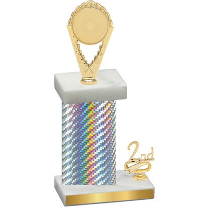 Accented Single Silver Carbon Fiber Second Place Insert Trophy